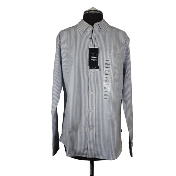 Gap men's striped button down collar classic long sleeve Oxford shirt S - Picture 1 of 12